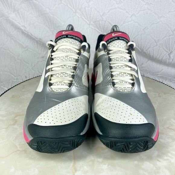 Nike Lunar Speed 3 Tennis Sneakers Sz 7.5 White Silver Athletic Workout Shoes - Picture 3 of 12